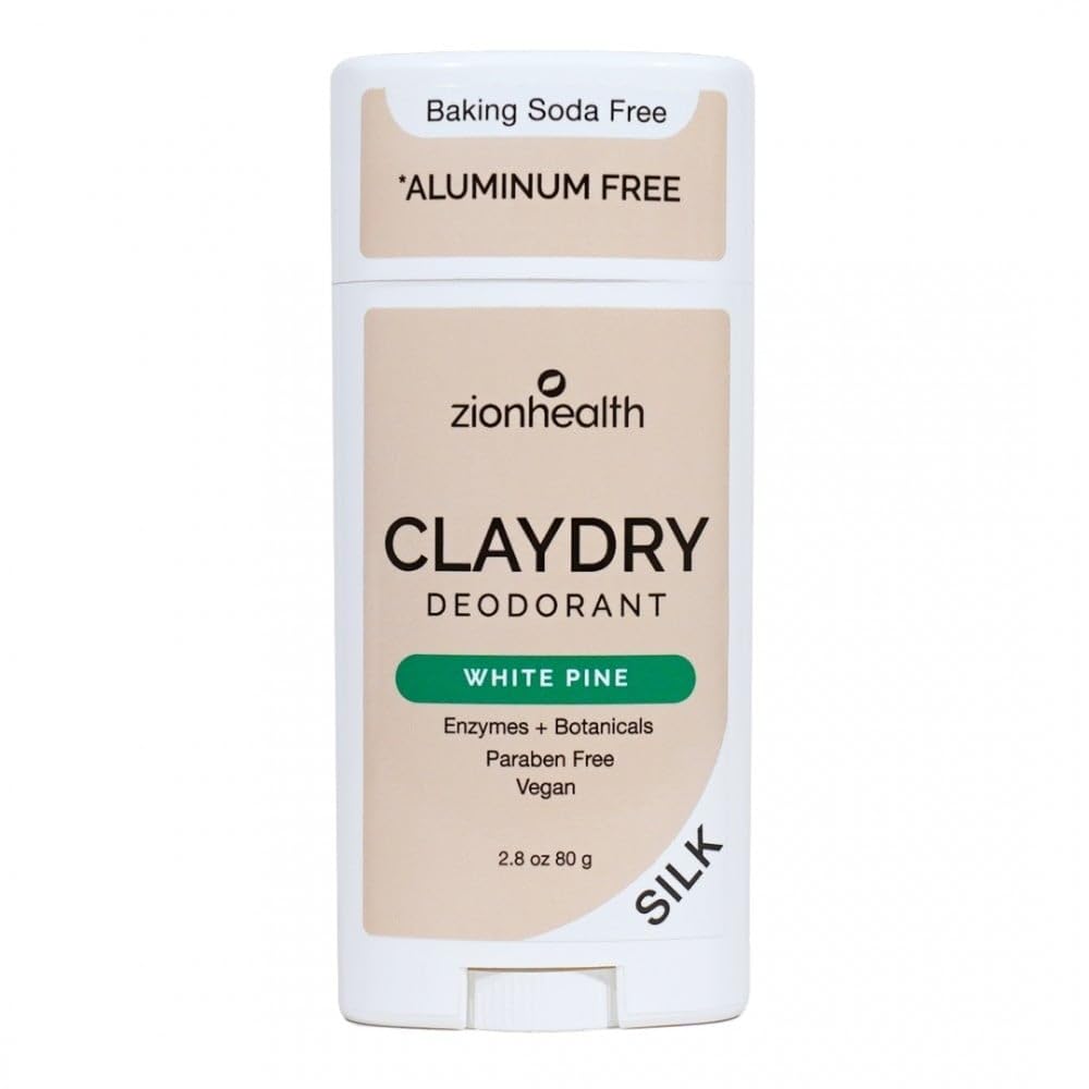 Déodorant Zion Health en bâton d’argile sèche soyeuse, protection sans aluminium