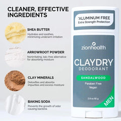 Zion Health Déodorant rituel-quotidien, fraîcheur durable sans produit chimique.