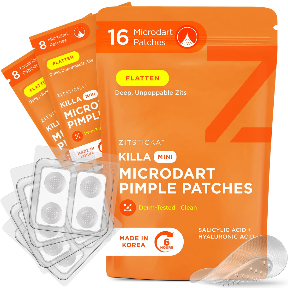 Pansement ZitSticka Killa Mini dans son emballage élégant, prêt à emporter pour soin des imperfections.
