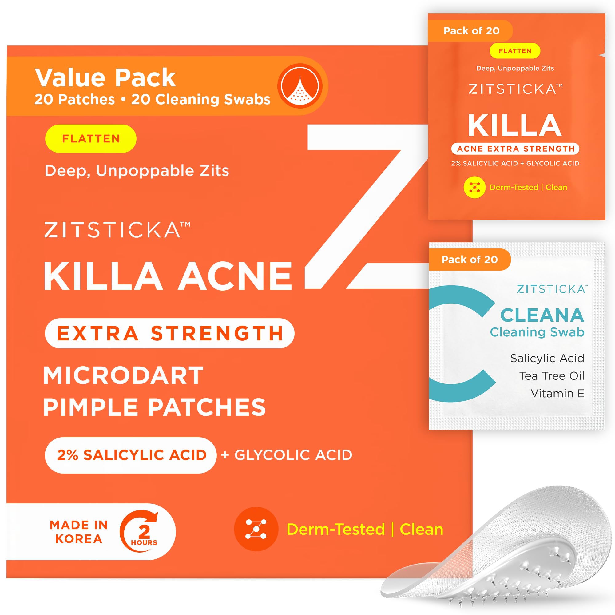 Patch ZitSticka sur bouton visage pour une action ciblée sur l'acné