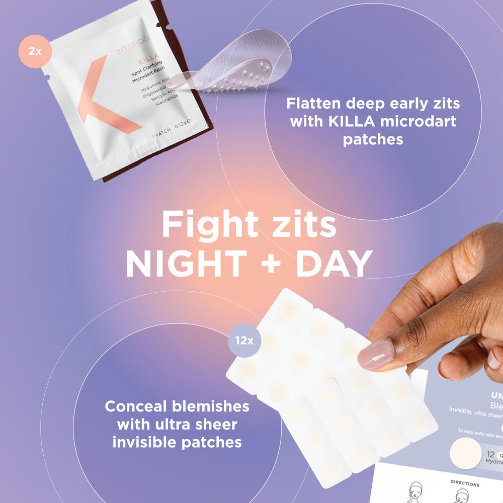 ZitSticka UNDERCOVER patch-fin-mat: discrétion et efficacité, idéal jour comme nuit.