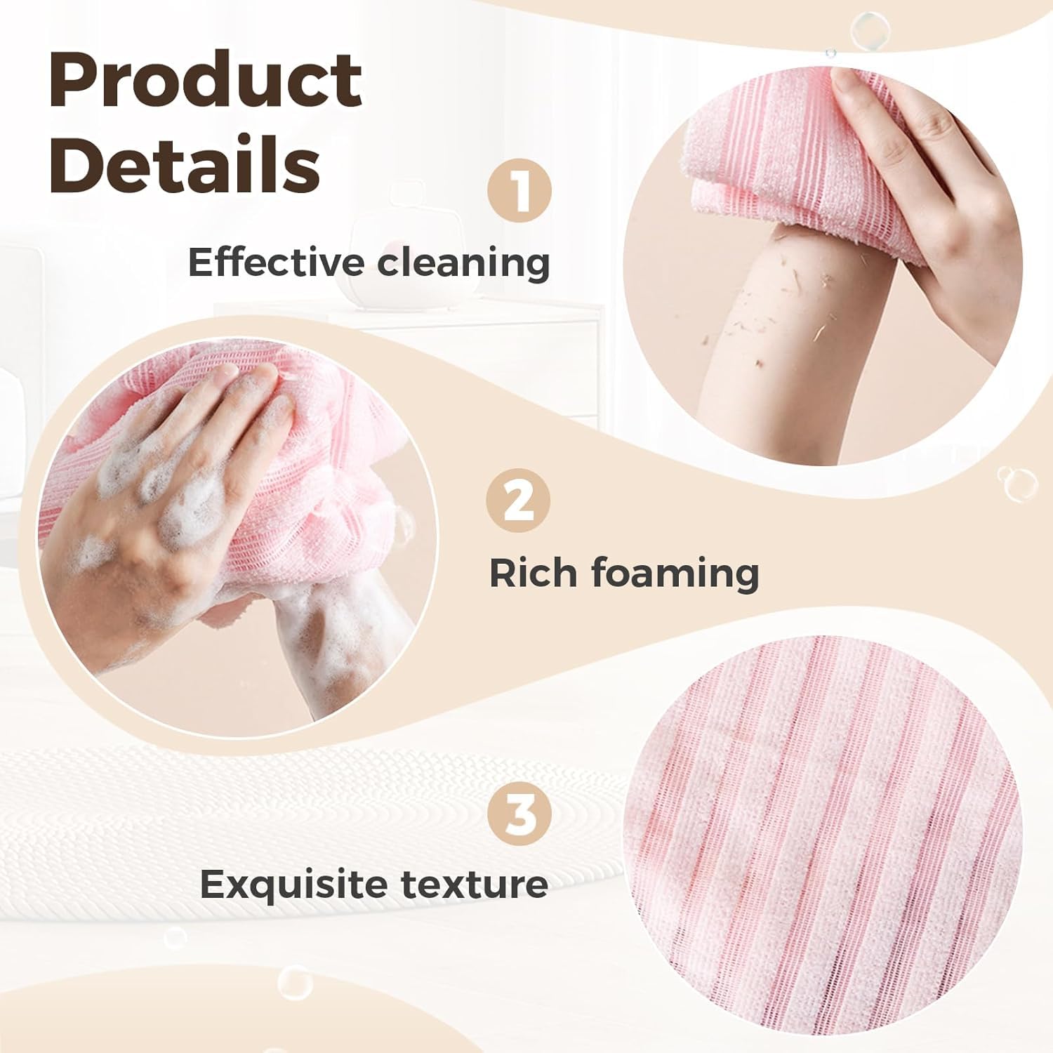 ZIVWAGX body-face scrub washcloth for refreshing daily cleansing