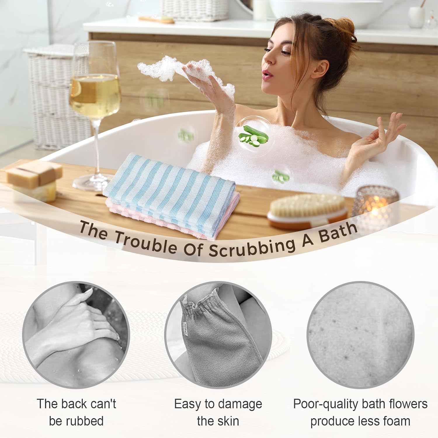 ZIVWAGX extra-long towel for back and shoulder coverage