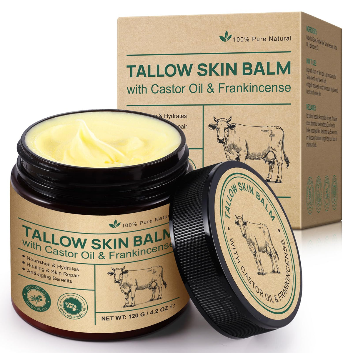 Le baume ZIXAOK au tallow pour visage et corps, hydratation durable.