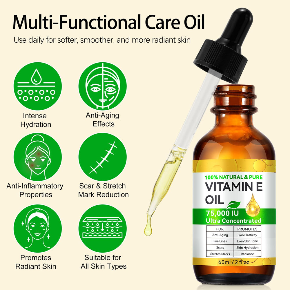 ZIXAOK Vitamine E – huile pour corps et massage nourrissant.