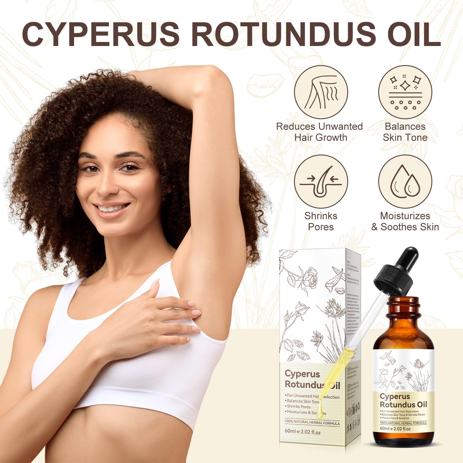 ZIXAOK huile Cyperus Rotundus, gouttes faciles à appliquer pour hydratation ciblée