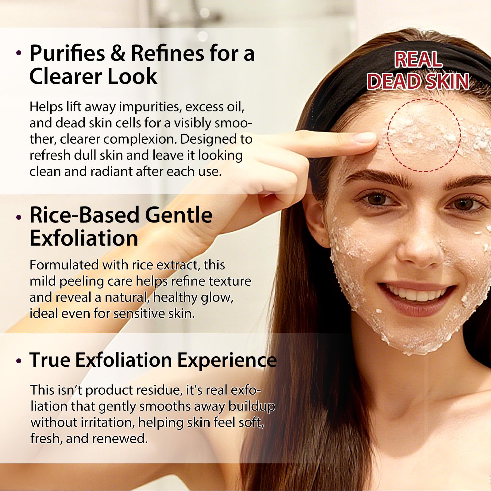Texture légère et efficace, exfoliation douce sans gommage abrasif.