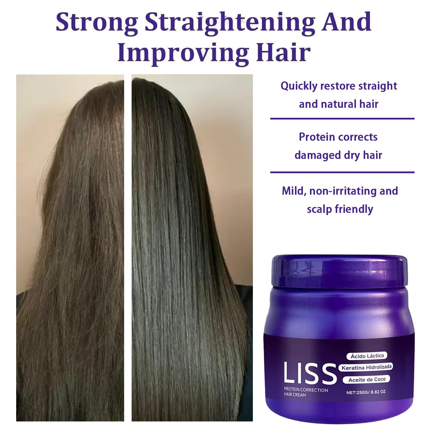 Huile de coco et kératine hydrolysée pour brillance durable des cheveux