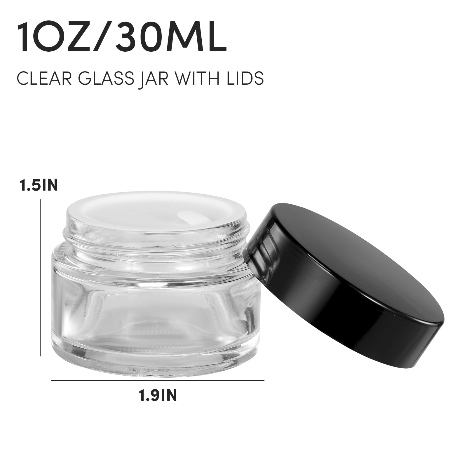 ZIYIZE pot verre 30 ml avec doublure intérieure et bouchon vissé anti fuite.
