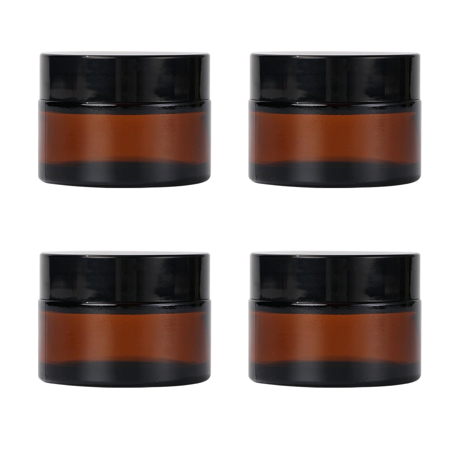 Pots ZIYIZE en verre ambré 30 ml ensemble de 4 pour cosmétiques.