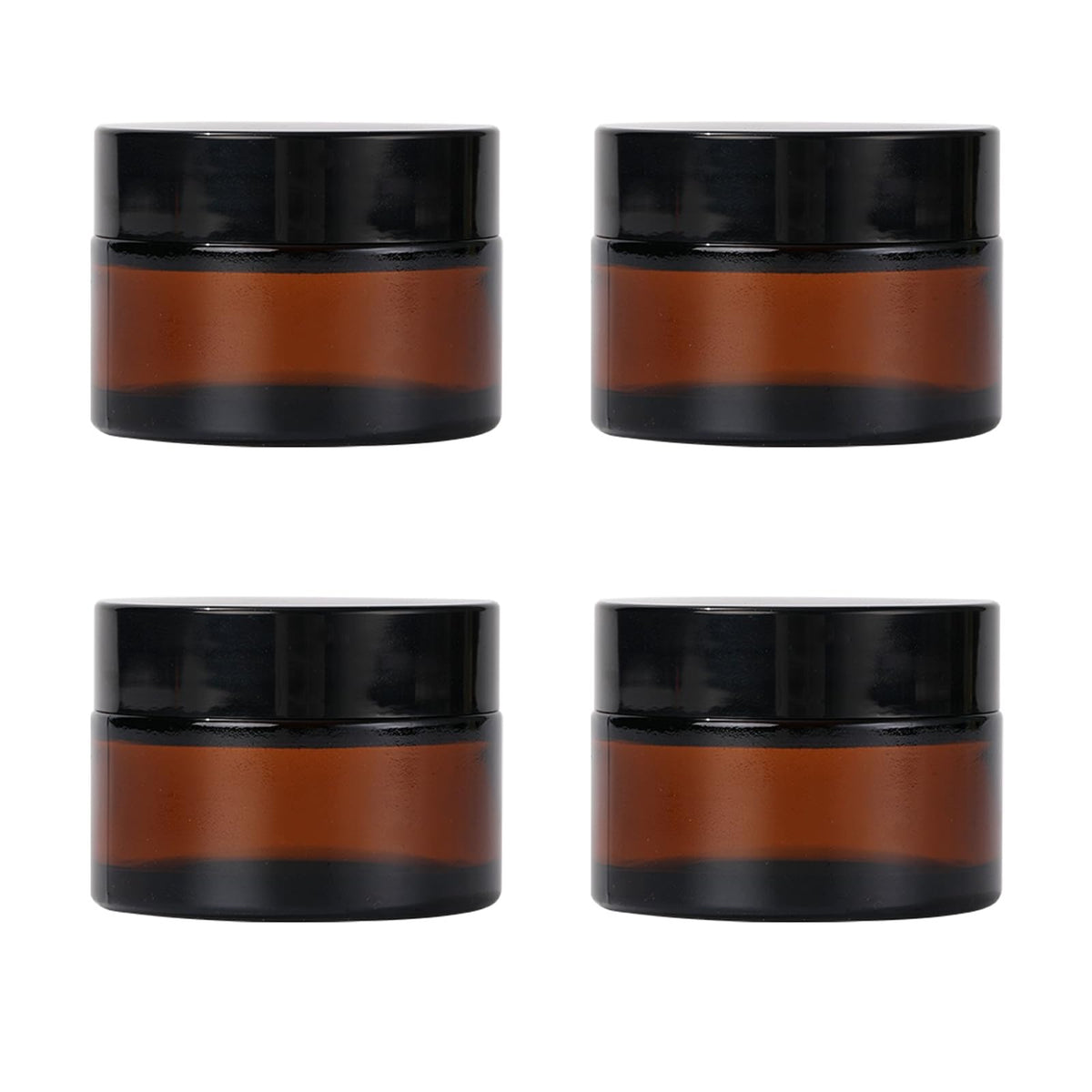 Pots ZIYIZE en verre ambré 30 ml ensemble de 4 pour cosmétiques.