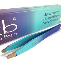 Pinces a epiler Zizzili Basics Aqua Ombre angle oblique pour precision.
