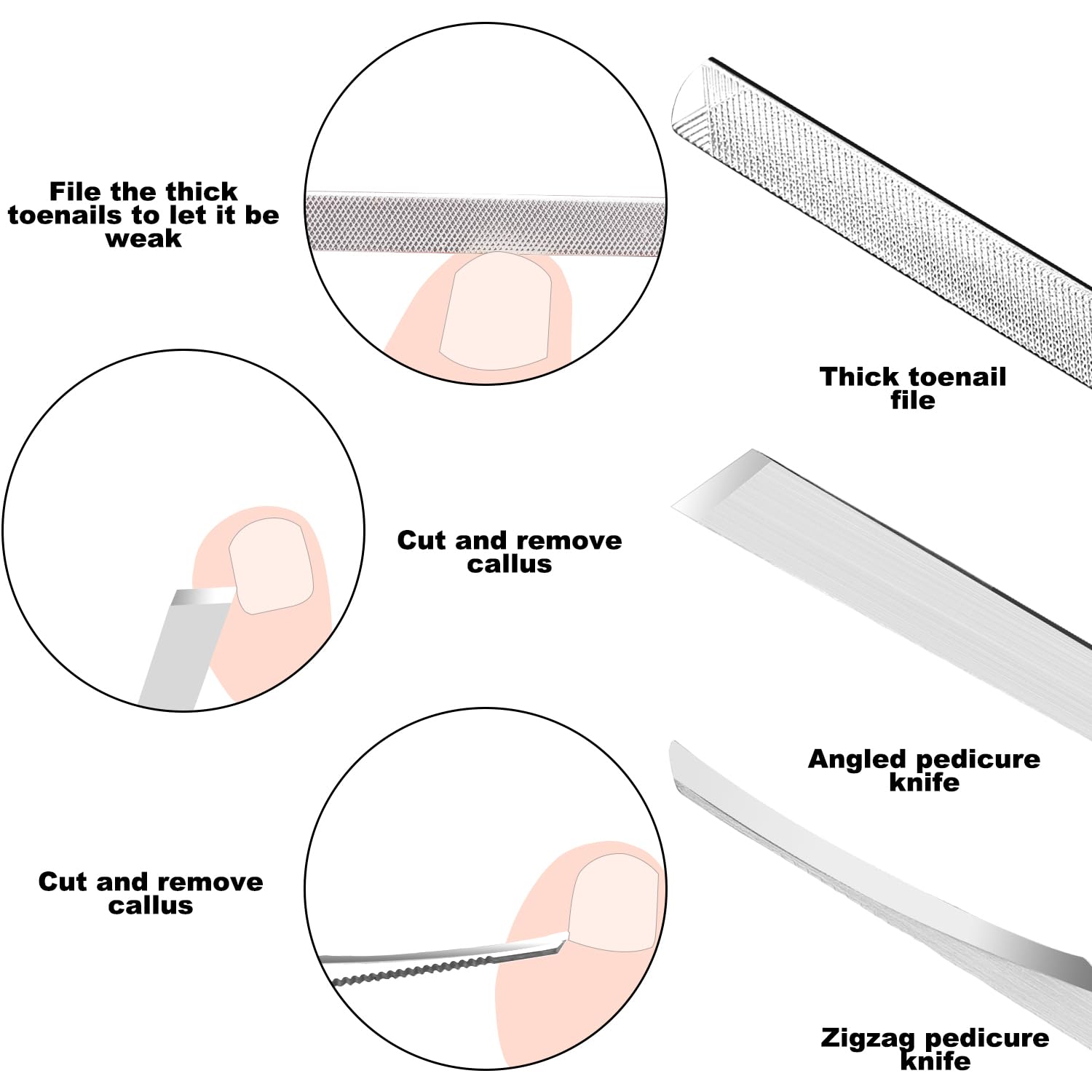 ZIZZON couteau pédicure angle pour contours précis
