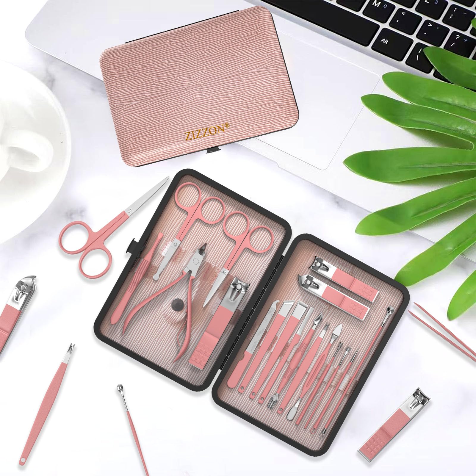 Etui voyage rose ZIZZON: transporter le kit partout.