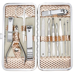 ZIZZON kit-manucure rose-or etui : rangement sûr pour vos outils.