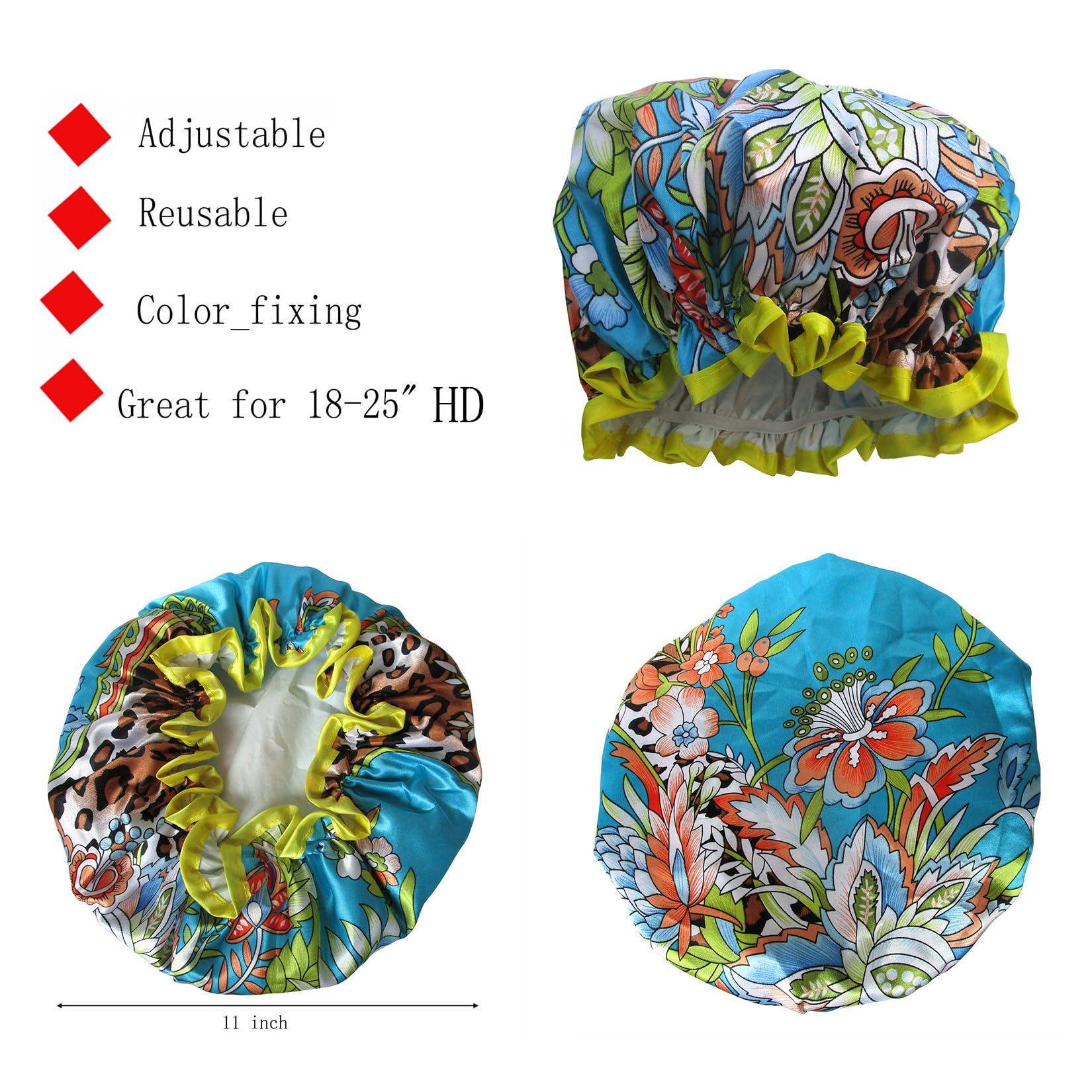 Bonnet de douche pour cheveux longs avec ajustement facile par ZKLLGHE