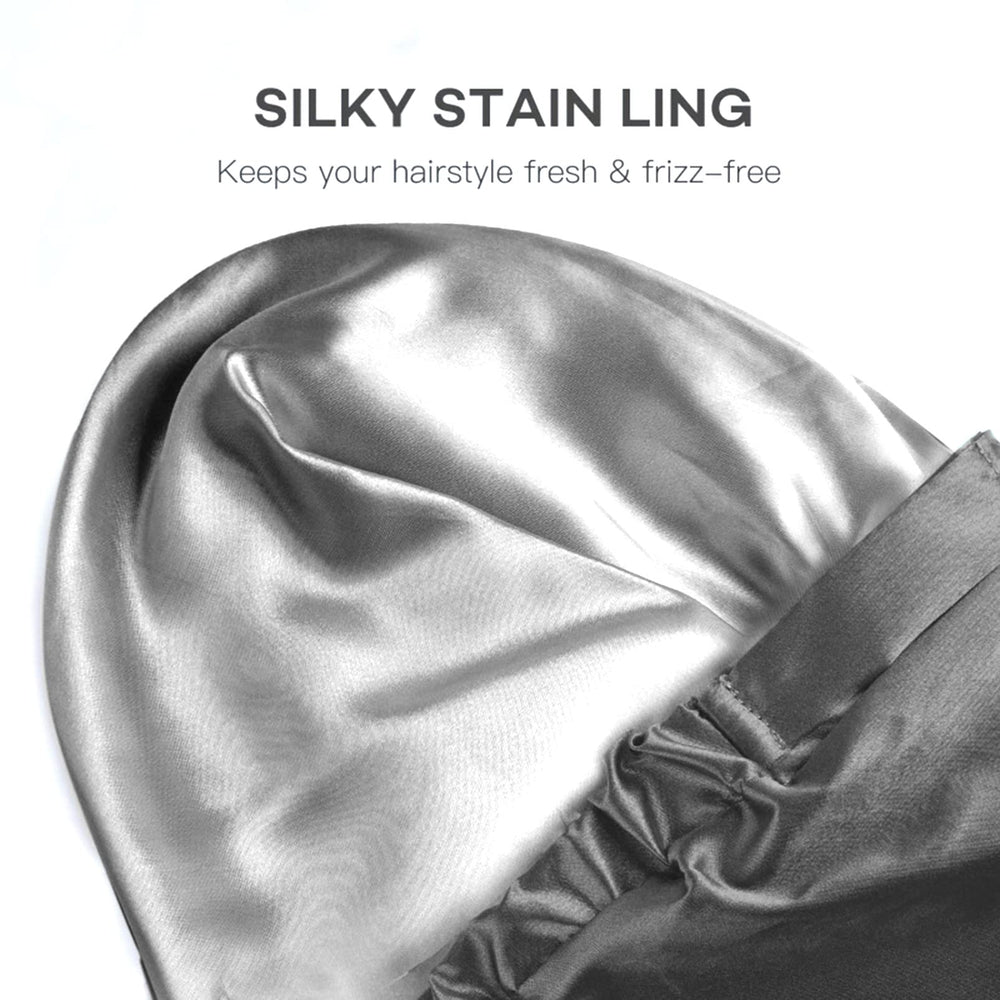 ZKLLGHE cap-douche imperméable PEVA noir, garde les cheveux au sec.