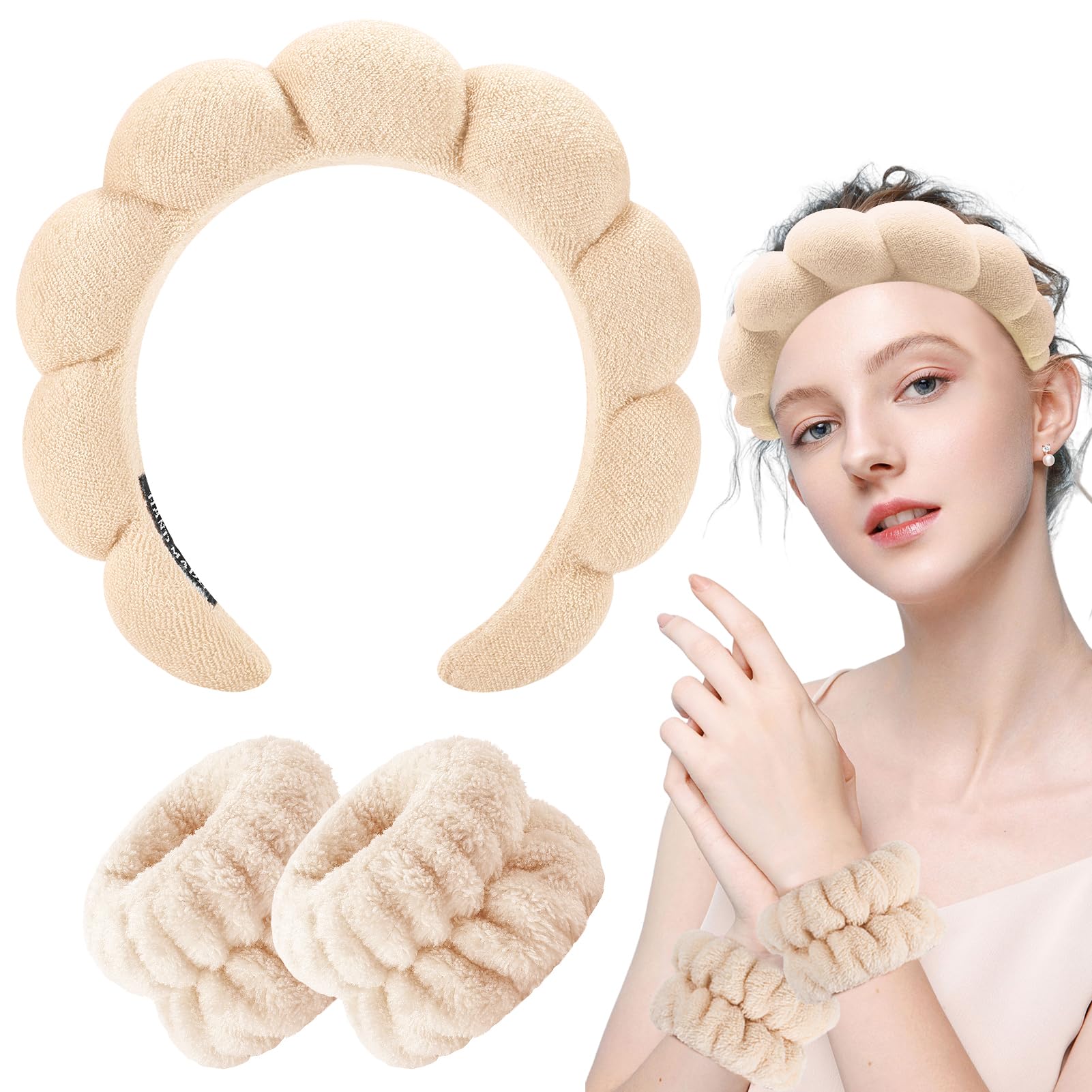 Bandeau Zkptops beige compact et léger, facile à transporter.