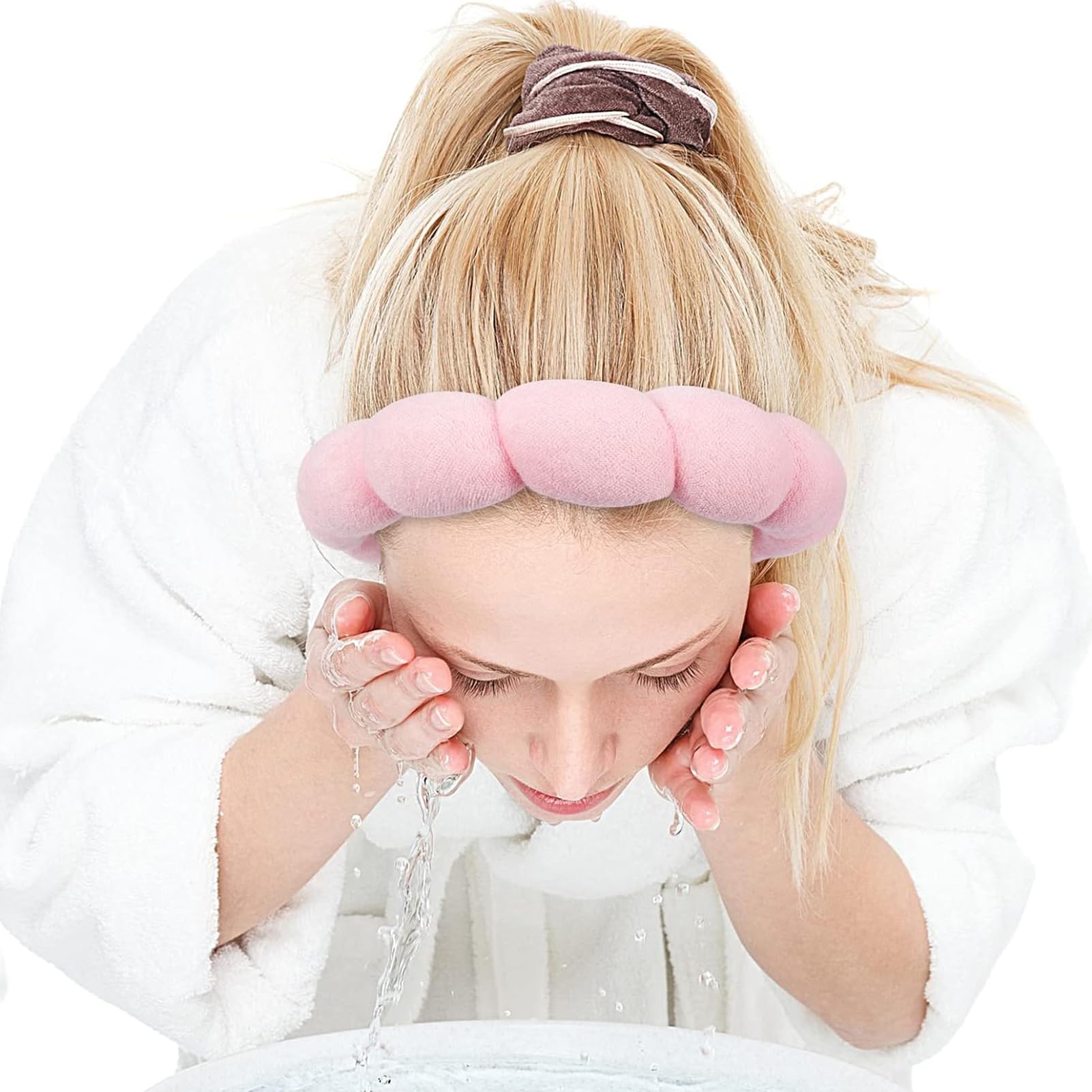 Bandeau lavage rapide Zkptops rose, pratique et élégant.