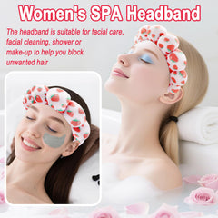 Bandeau maquillage Zkptops en velours doux pour une routine confortable.