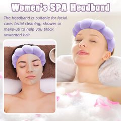 Bandeau spa Zkptops avec éponge interne violet pour un confort accru