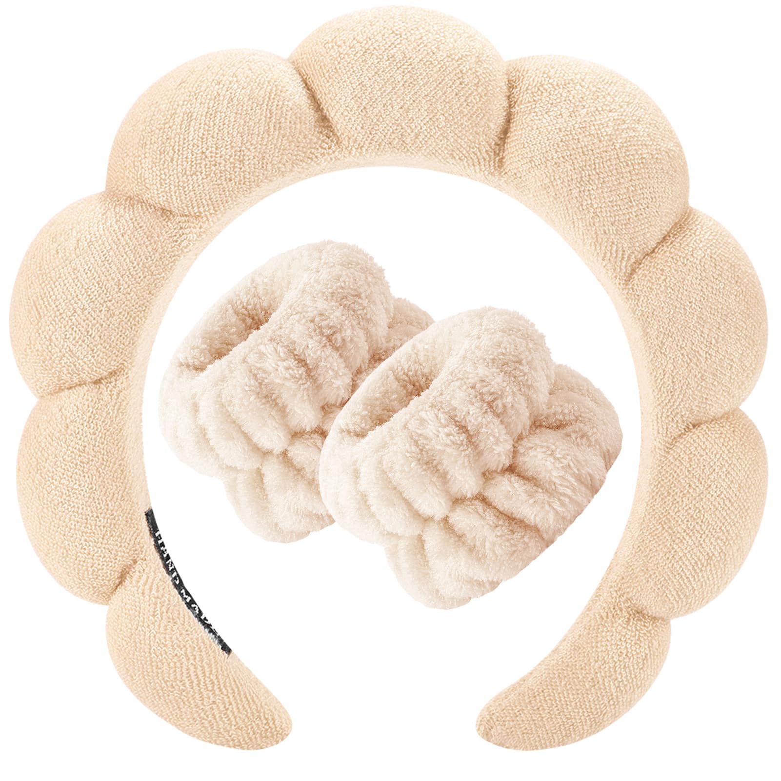 Bandeau spa Zkptops visuel visage-éponge, absorption douce idéal pour le lavage du visage.