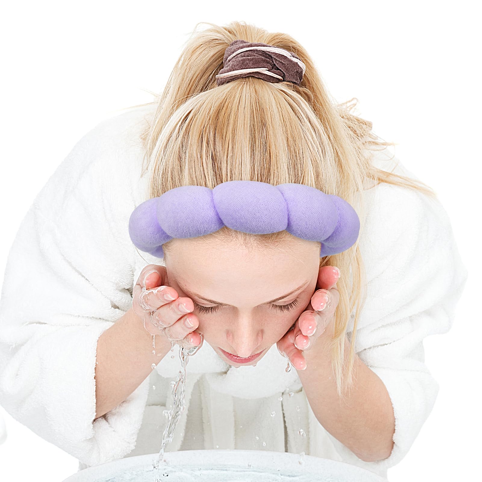 Bandeau anti-dérapant Zkptops violet, maintien sûr lors des gestes de soin
