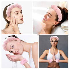 Bandeau Zkptops en terry absorbant, parfait pendant les soins du visage.