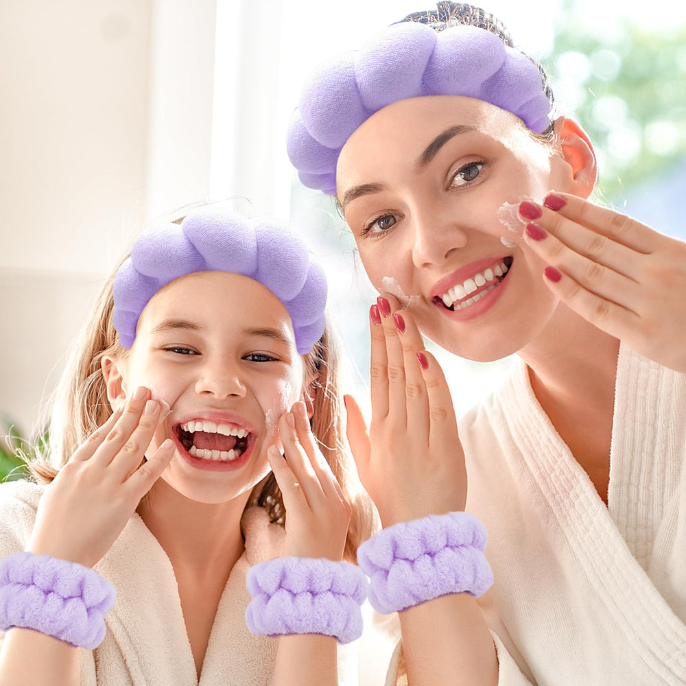 Ensemble bandeau et poignet pour yoga Zkptops violet, idéal pour le confort