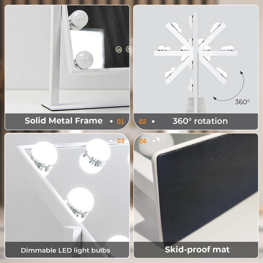Châssis en aluminium et rotation à 360°, stabilité et angles faciles.