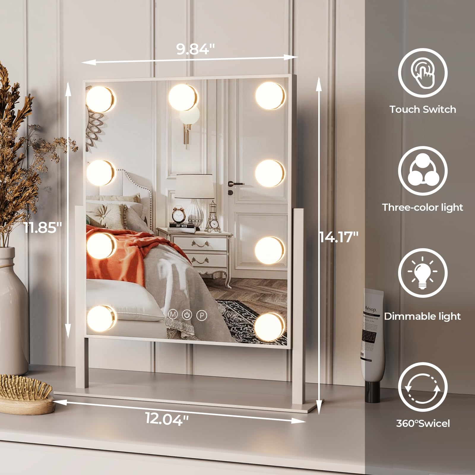 Miroir ZL ZELing amovible 10x pour un détail précis.