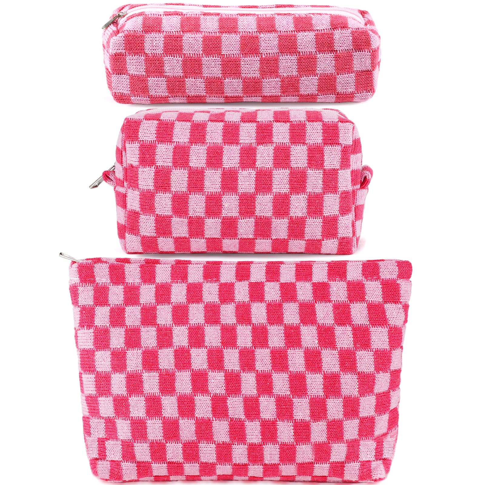 Trousse ZLFSRQ à carreaux ensemble, grande capacité pour maquillage et soins.