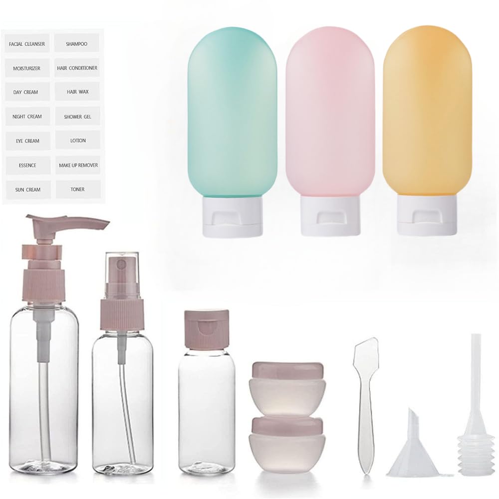 Bouteilles ZLSSETEC voyage 60 ml, idéales pour shampoing et soin corporel.