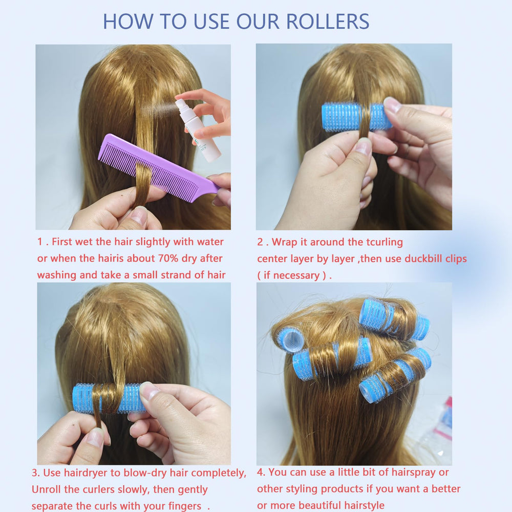 Démonstration d'utilisation des rouleaux ZMD sur cheveux mi-longs.