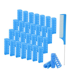 Rouleaux ZMD bleus et petits sans chaleur pour cheveux fins.