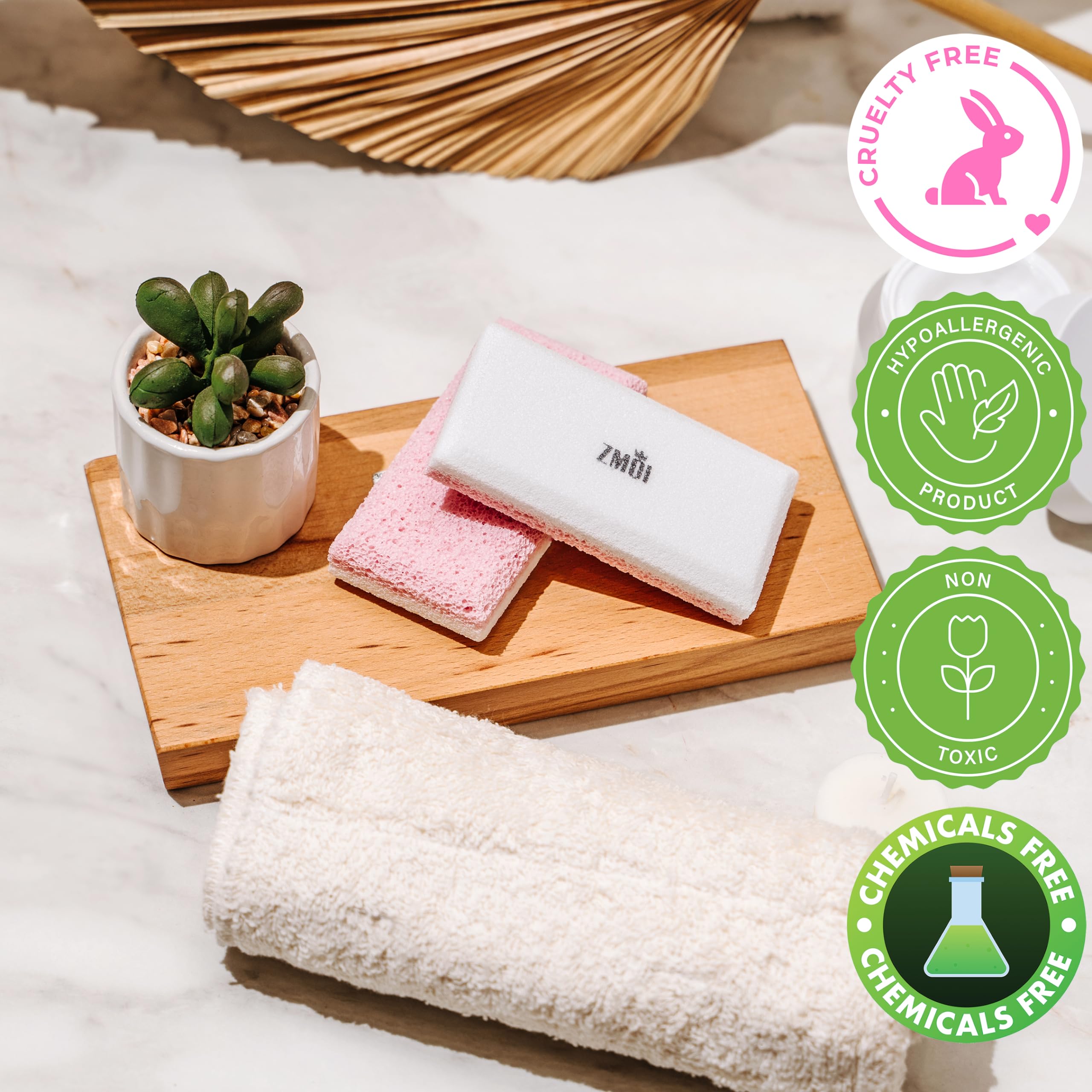ZMOI pierre pumice verre-lavable: hygiénique et réutilisable.