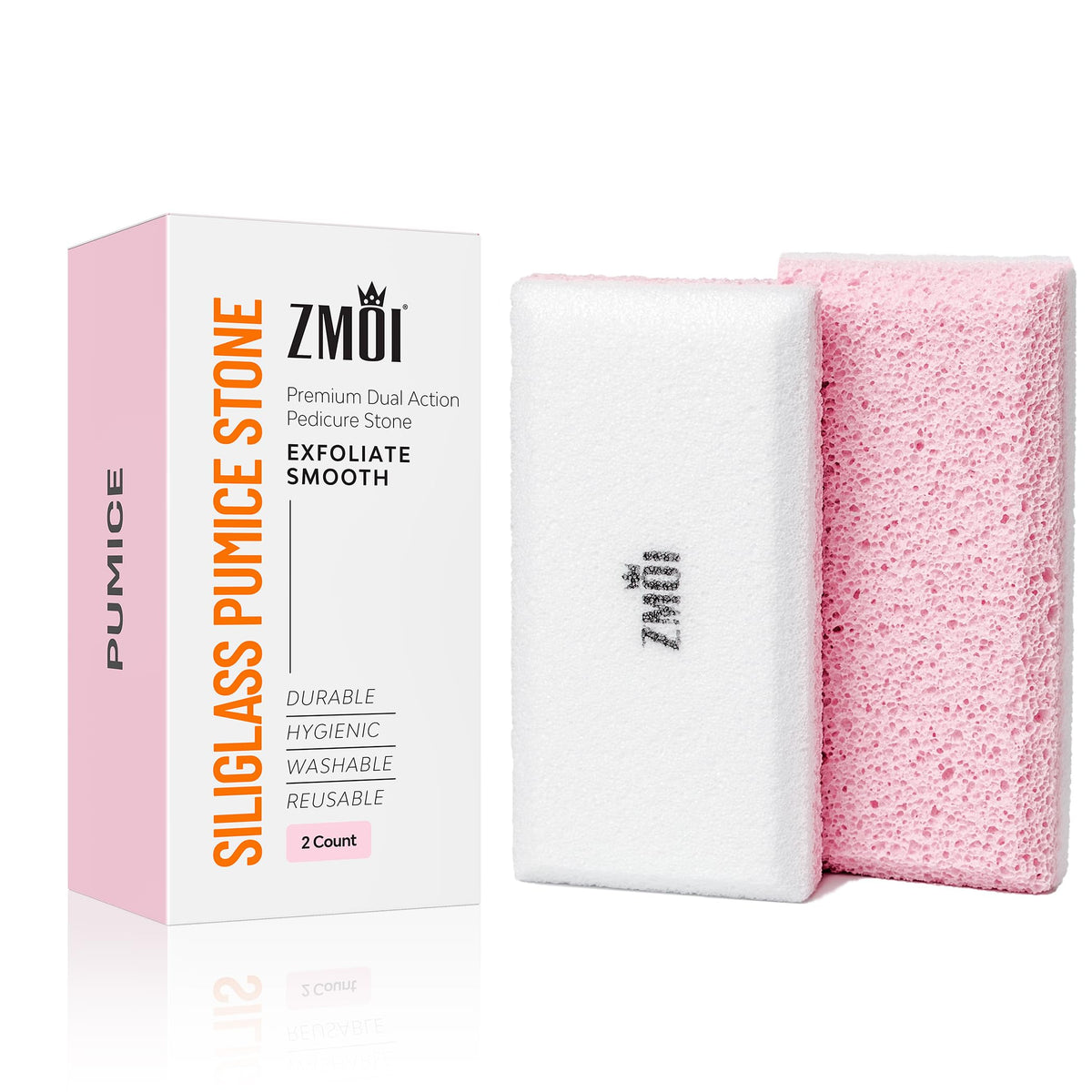 ZMOI pierre pumice verre-pieds: exfolie callosités pour pieds plus doux.