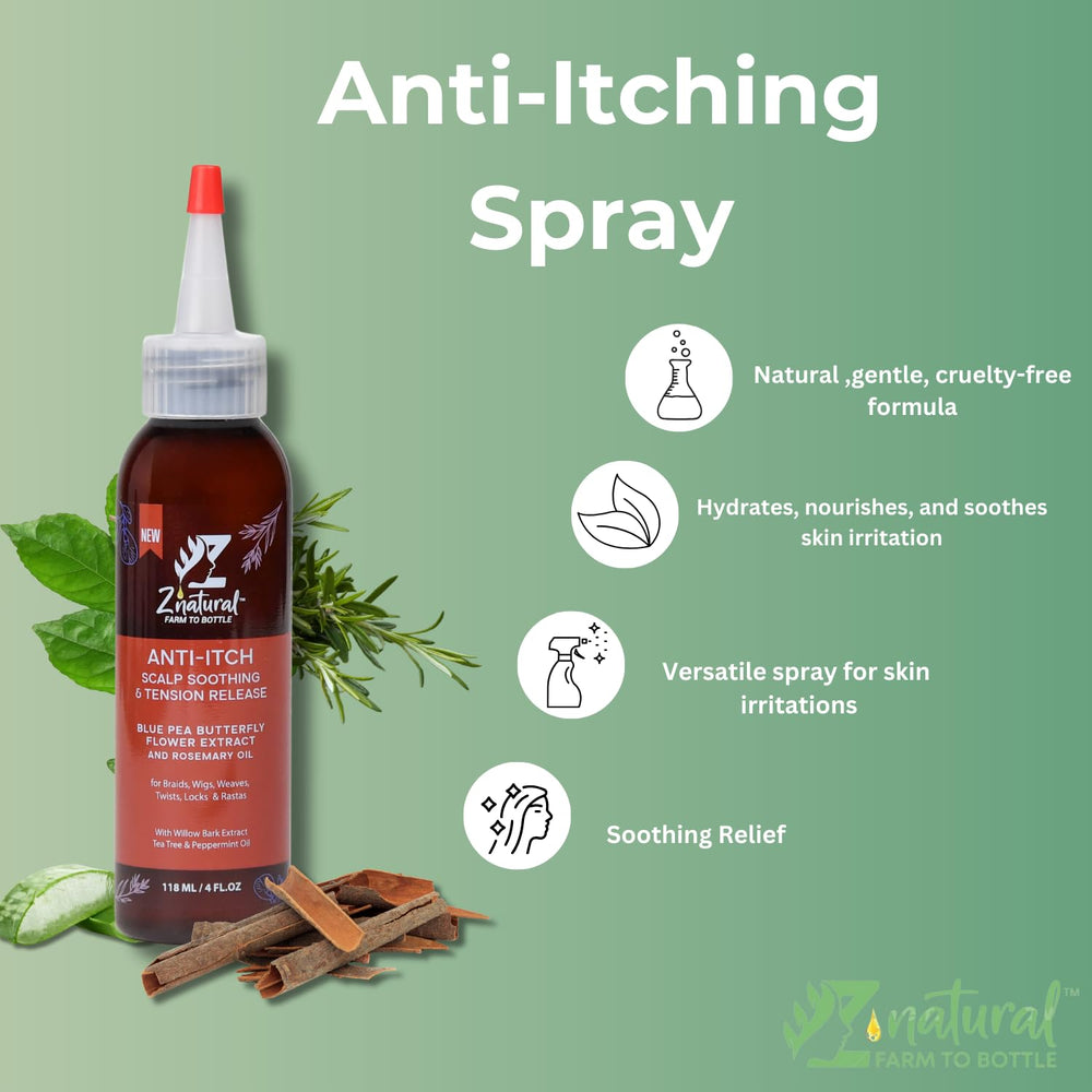 Huile Z’natural anti-demangeaisons pour cuir chevelu irrité, soulagement ciblé.