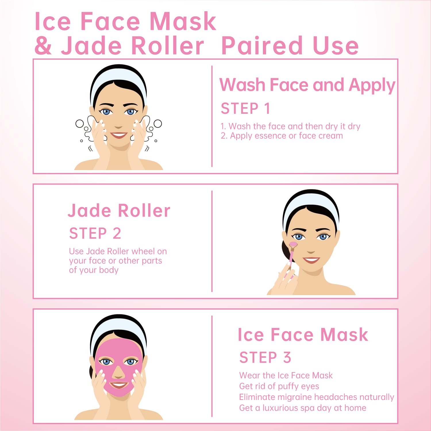 Masque gel froid ZNÖCUETÖD, application apaisante pour peau sensible.