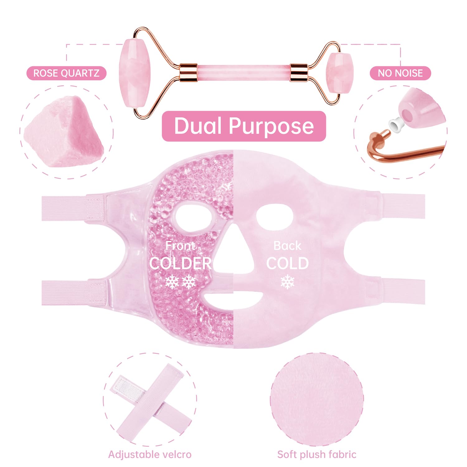 Masque gel froid ZNÖCUETÖD refroidi, pratique et rafraîchissant à utiliser.