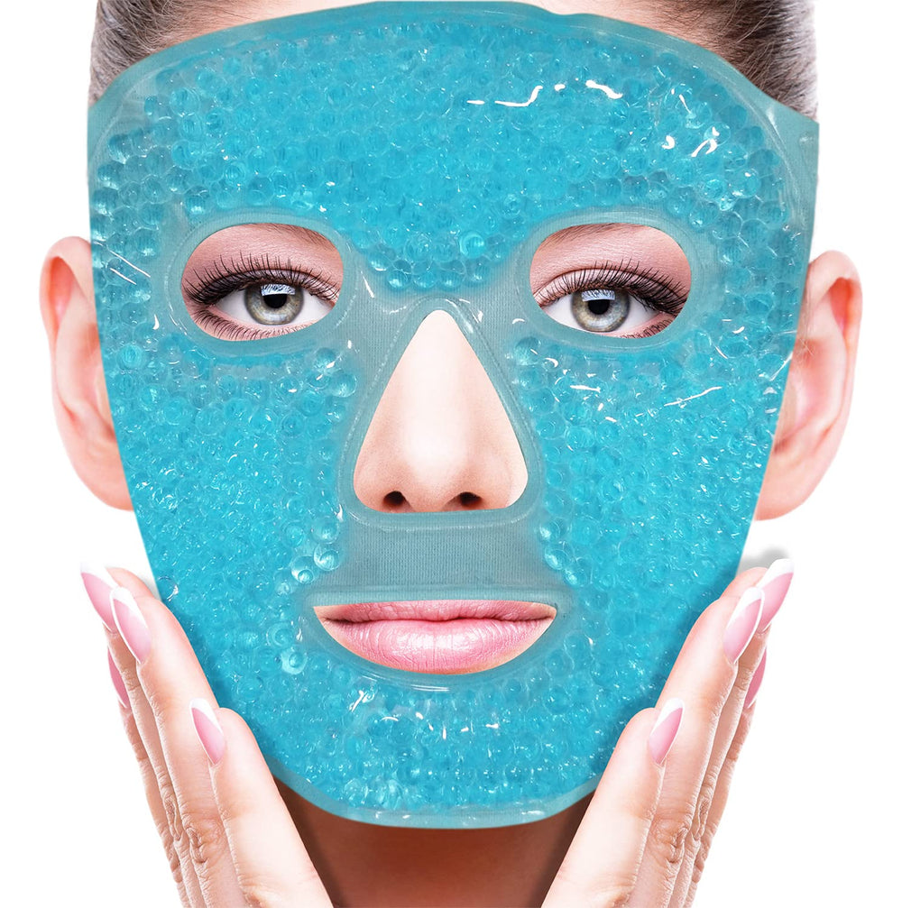 ZNÖCUETÖD Masque visage gel froid bleu, douceur rafraîchissante pour les yeux et le visage.