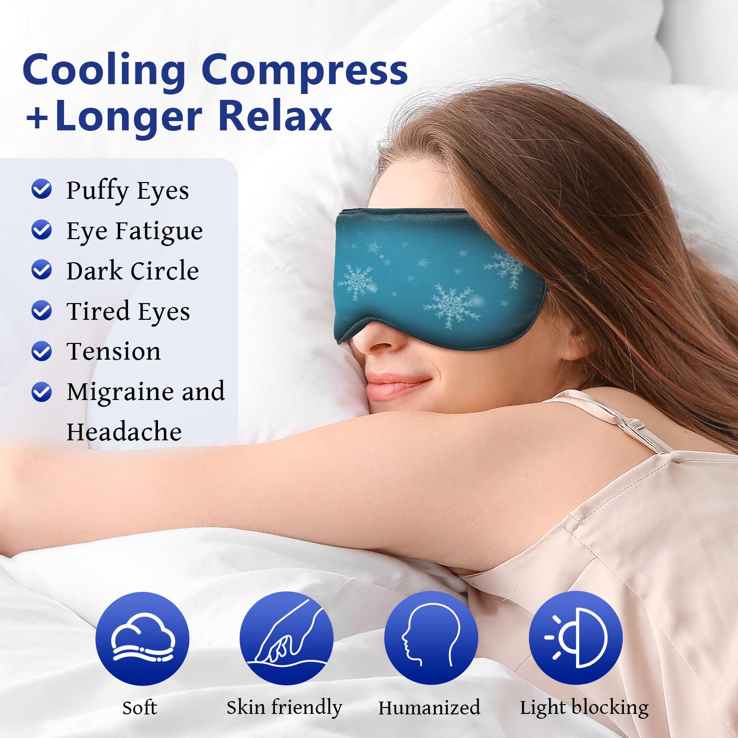 ZNÖCUETÖD masque yeux soie et coton intérieur, douceur luxueuse et confort durable.