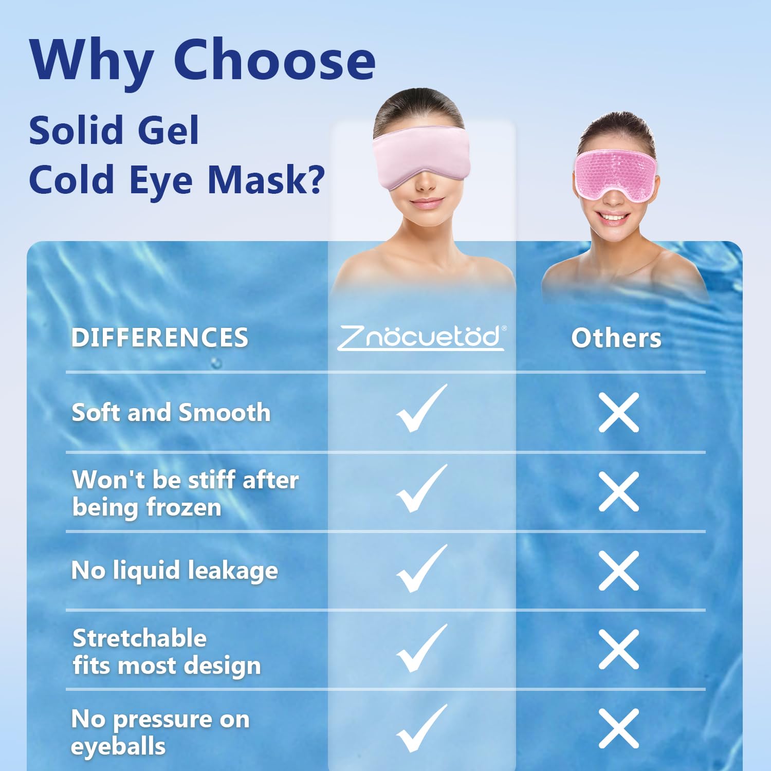 ZNÖCUETÖD relaxation masque yeux en soie, luxe doux pour les moments de repos.