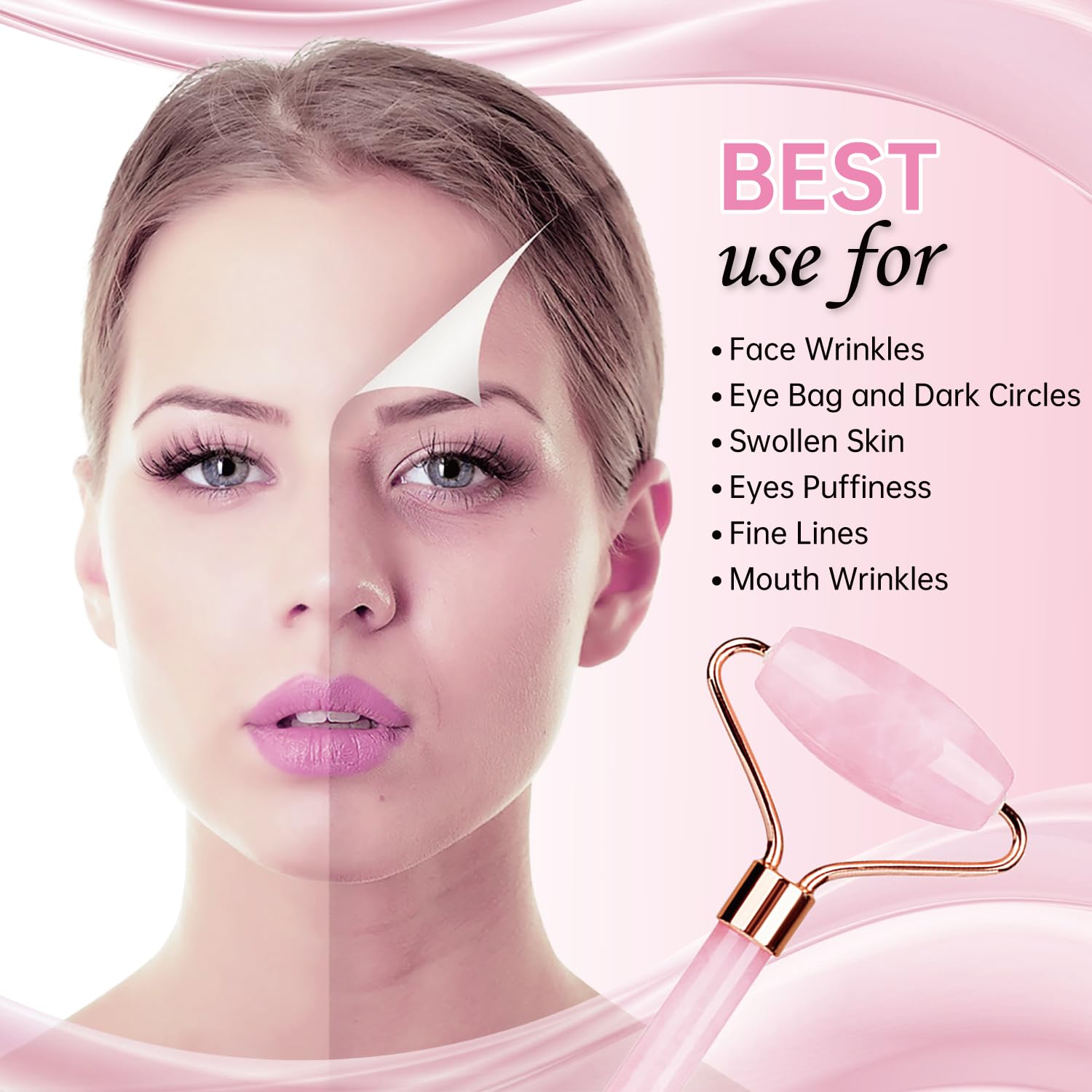 Rouleau visage et yeux ZNÖCUETÖD, massage ciblé pour détente et contour.