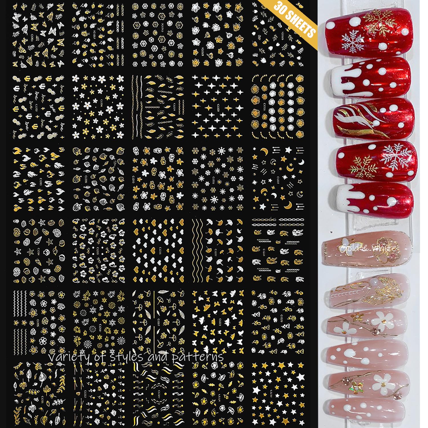 Rhinestones 3D blancs sur stickers Zoance pour un effet scintillant.