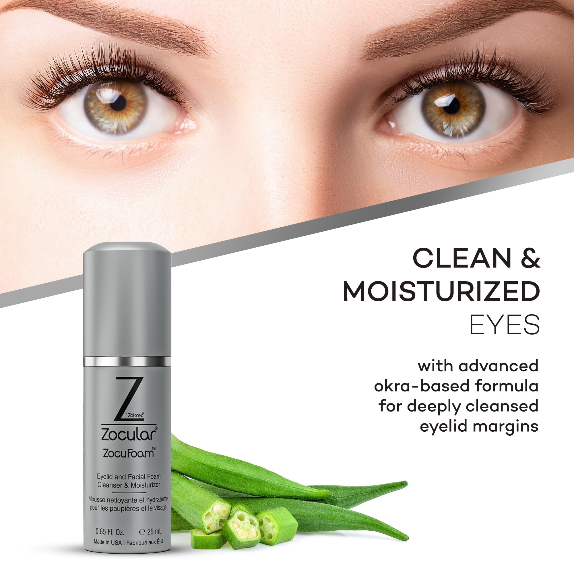 Zocular ZocuFoam texture-douce mousse procurant une sensation douce et purifiante.