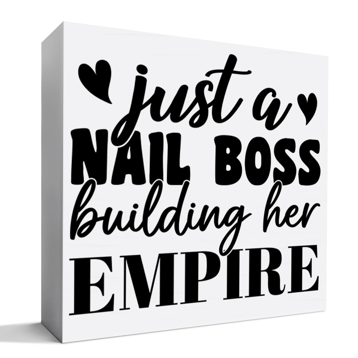 Signe en bois ZODGMED affichant le chef-manucure, parfait décor de bureau ou salon onglerie
