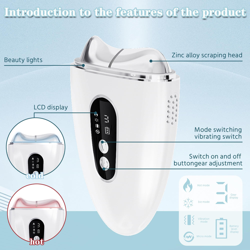 ZoGoo outil gua sha électrique mode froid visage réduit les poches.