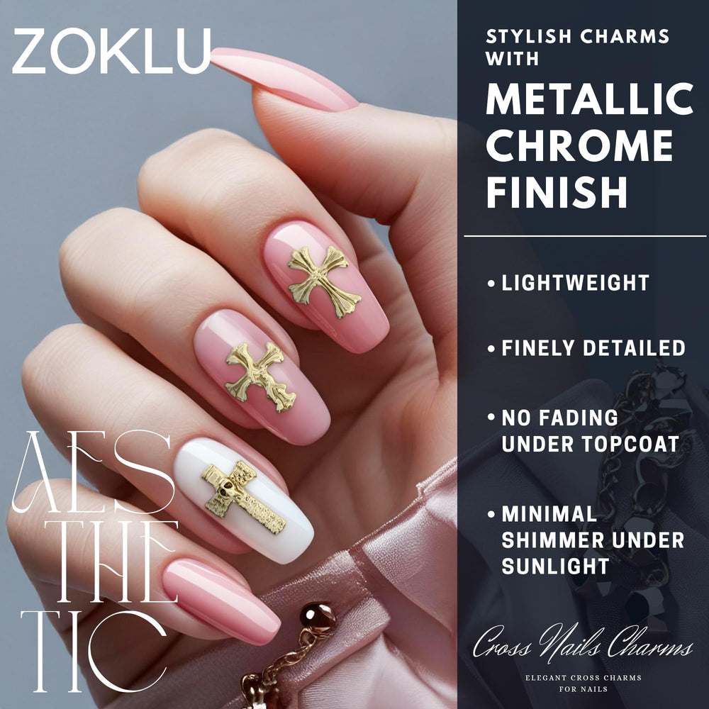 Application facile des croix ZOKLU pour ongles, adhésion fiable et longue tenue.