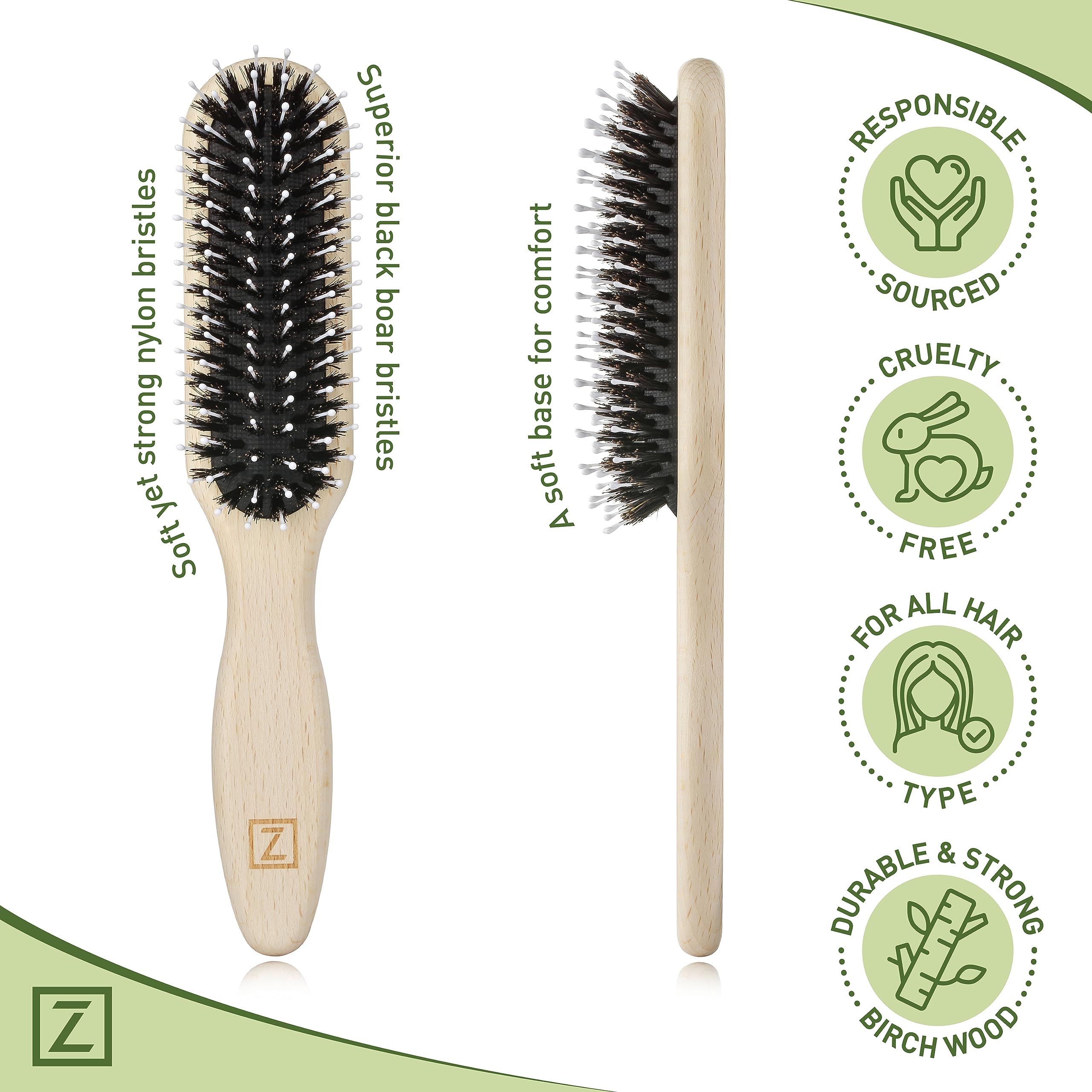 Brosse Zollo après douche, démêlage et coiffage sans casser les cheveux